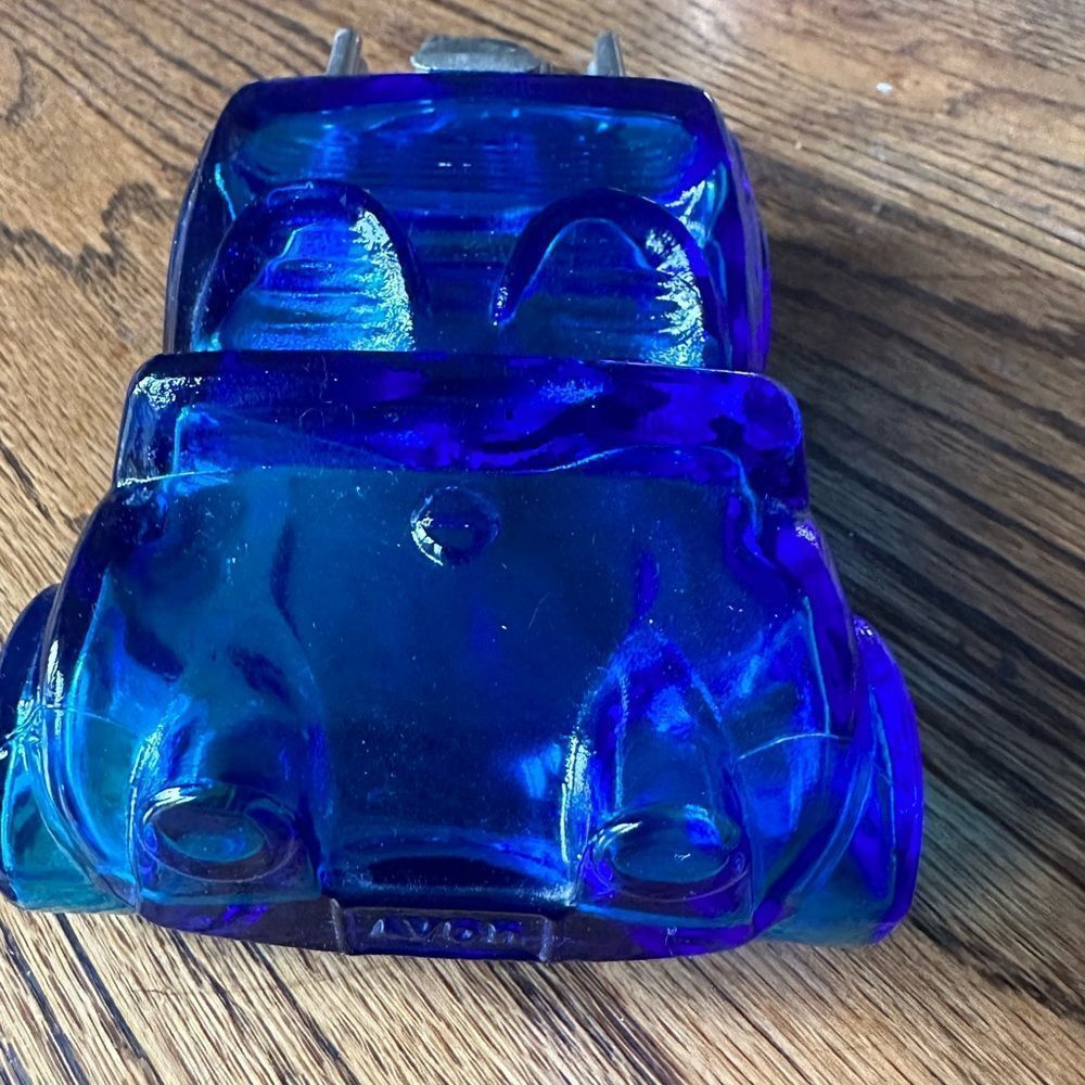Vintage Avon convertible striking blue glass cologne bottle - Picture 1 of 5